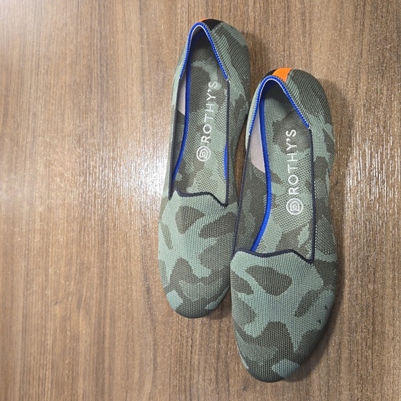 Rothy's The Loafer Classic Olive Green Camo Slip-On Flats Shoes-Size 12 - Picture 3 of 17